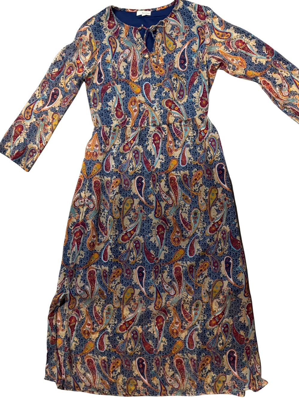 Paisley Print Maxi Dress in Multicolor